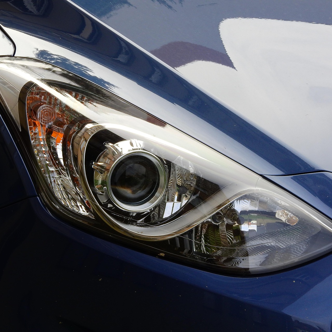 headlight, car, car wallpapers, lights on in the car, detail